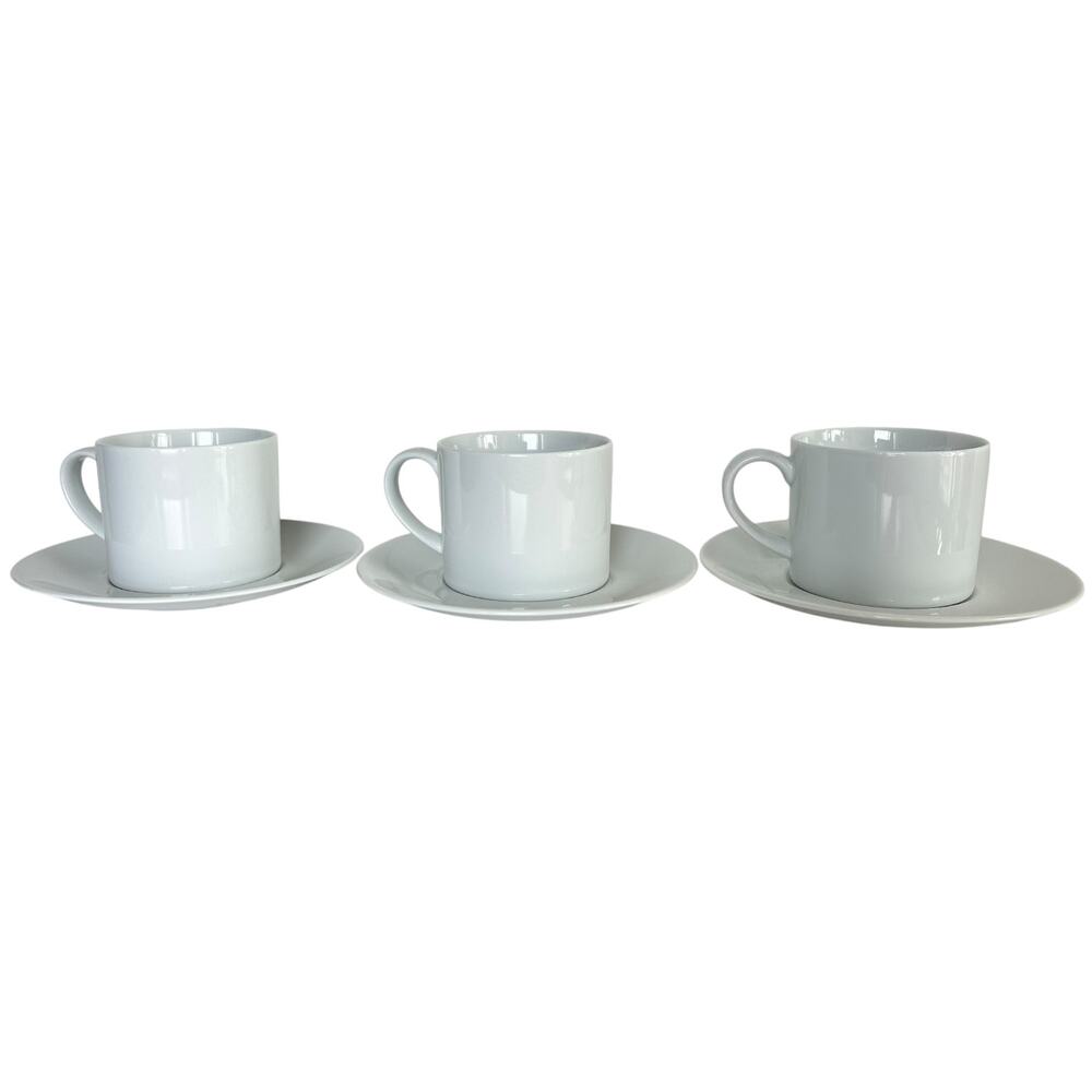 Crate & Barrel Aspen 4-oz Porcelain Espresso Cup with Saucer Set of 3